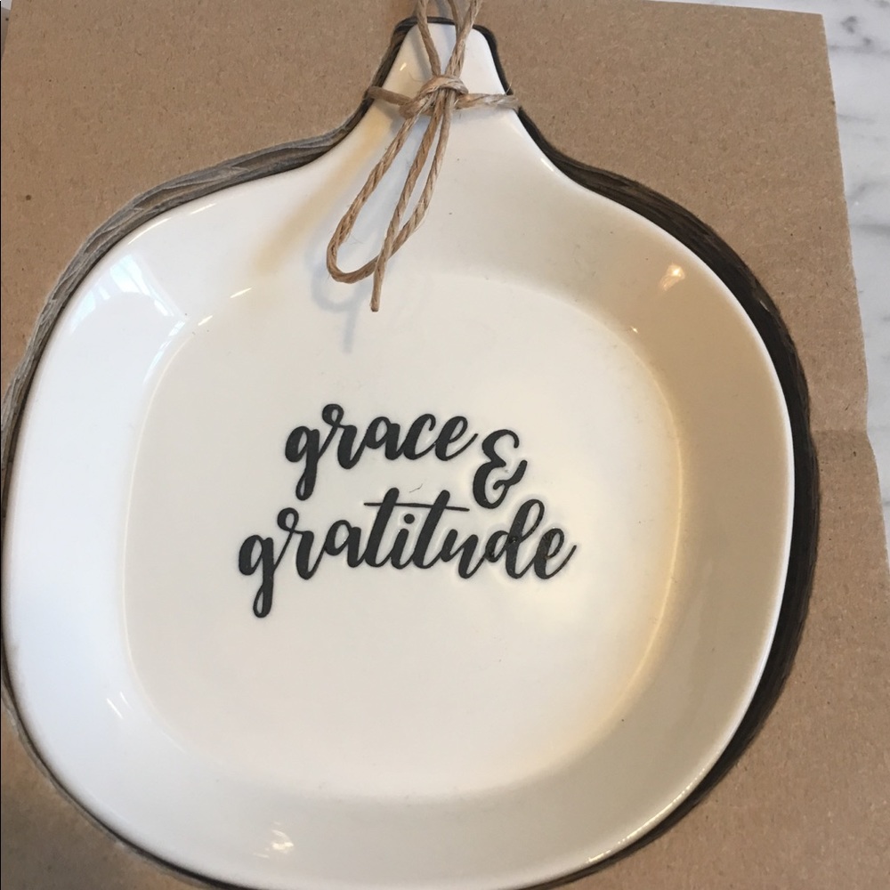 Mudpie - grace & gratitude trinket tray 5”x4”